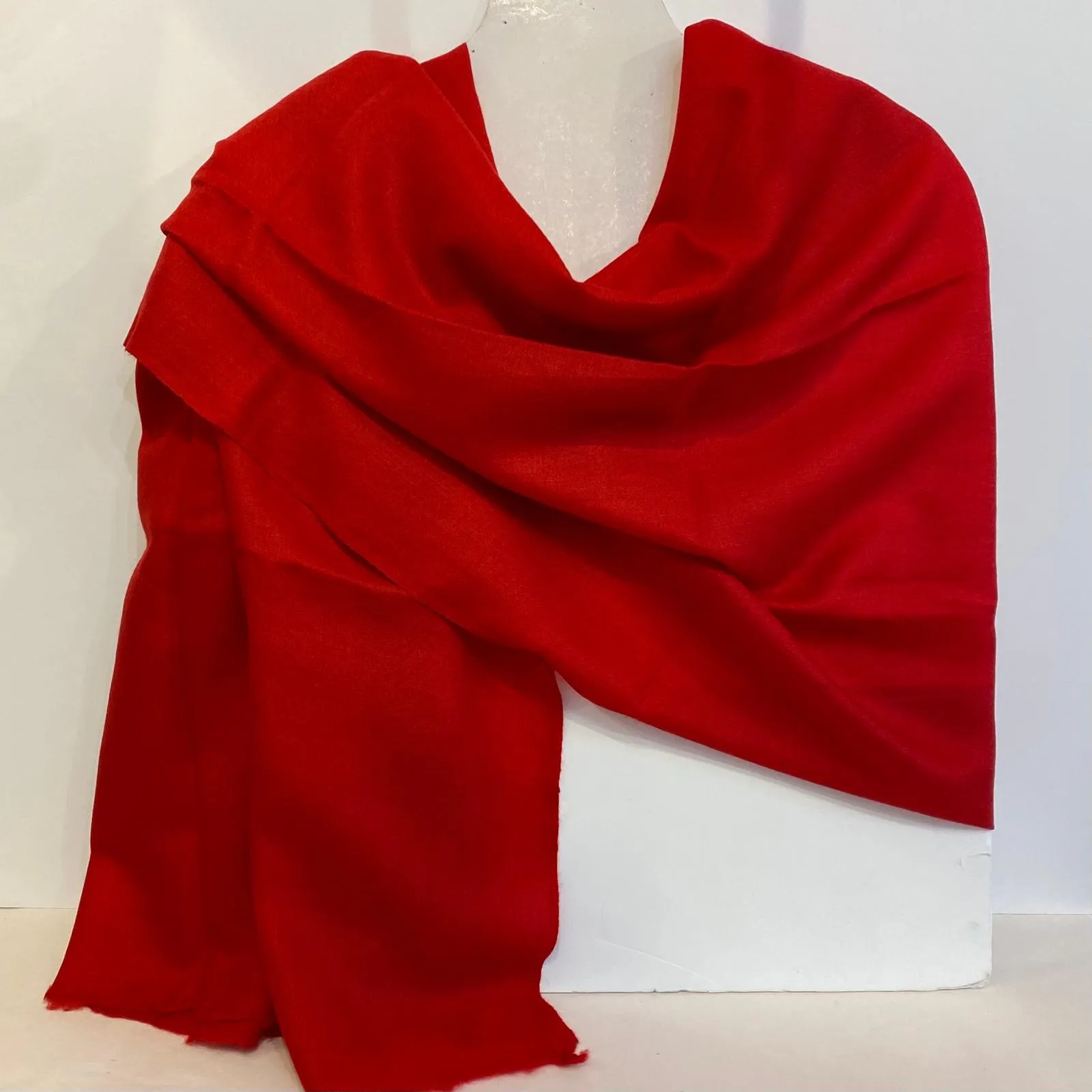 Aaron - 100% Cashmere Scarf - Red