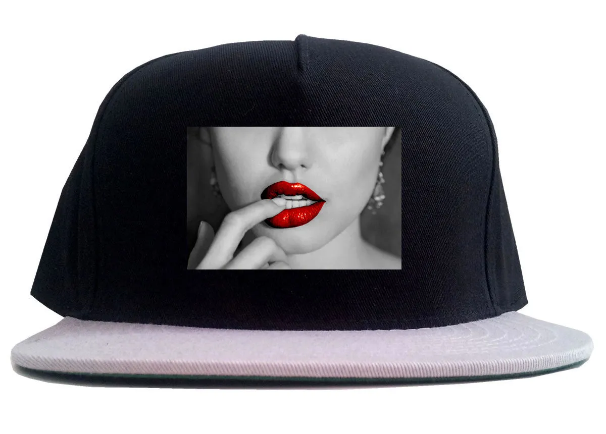 Angelina Red Lips Sexy 2 Tone Snapback Hat