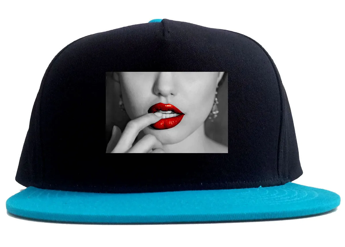 Angelina Red Lips Sexy 2 Tone Snapback Hat