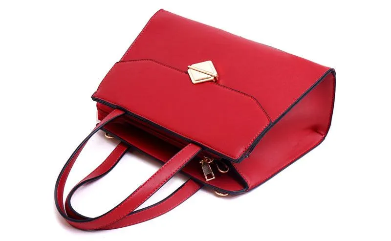 Avalynn Satchel Women Fashion Leather Bag - Red