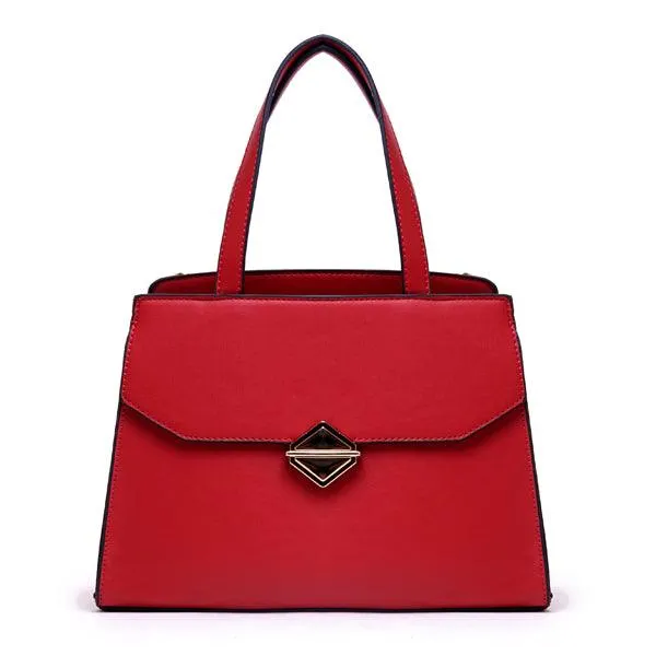 Avalynn Satchel Women Fashion Leather Bag - Red