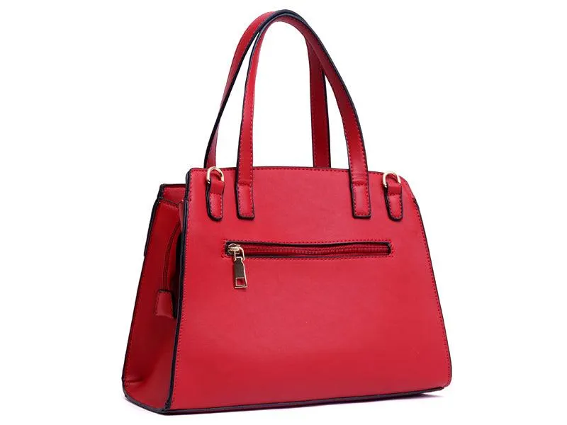 Avalynn Satchel Women Fashion Leather Bag - Red