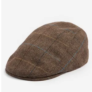 Barbour Cheviot Flat Cap Brown Herringbone