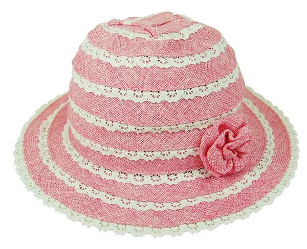 Boardwalk Style - Child's Linen Blend Sun Hat with Flower