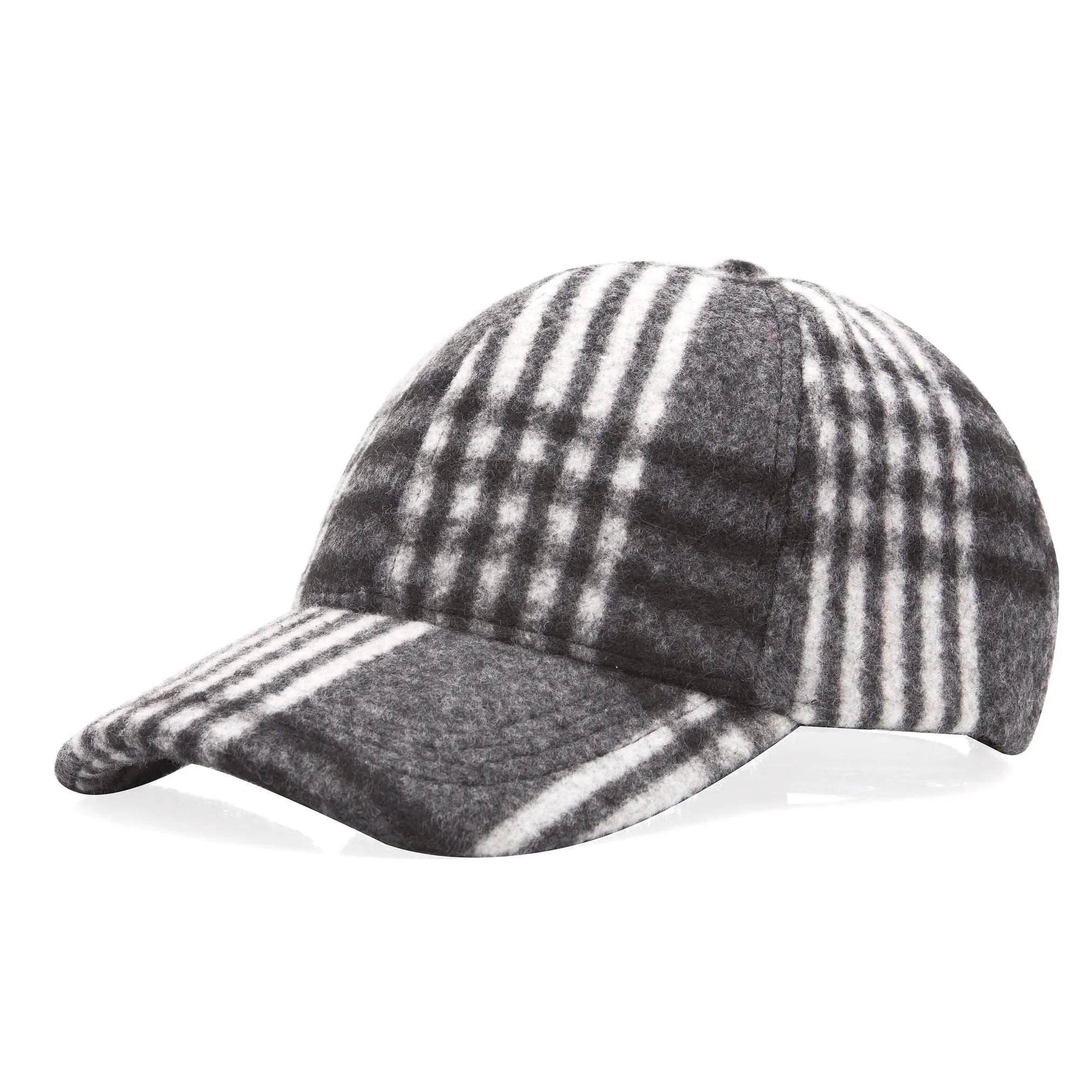 Brushed Check Baseball Cap