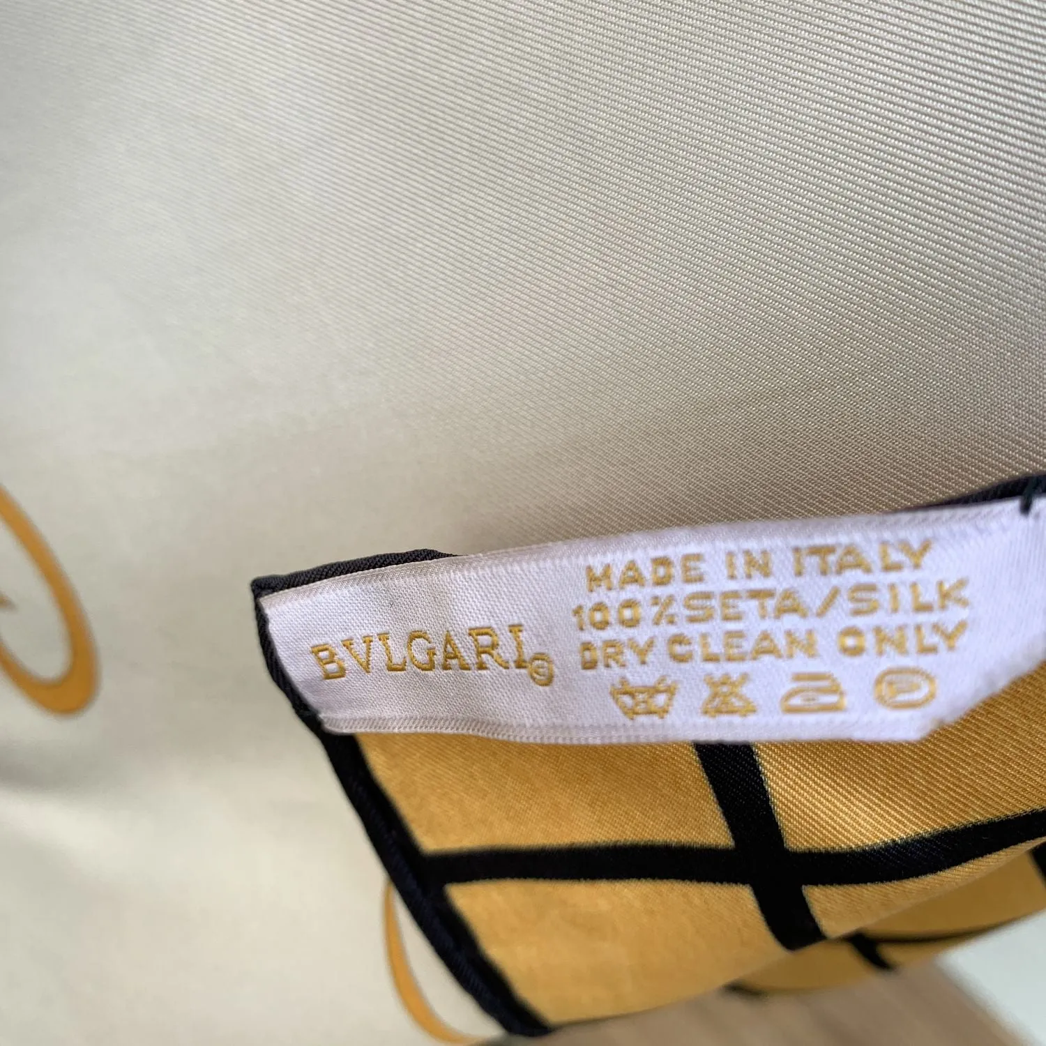 Bulgari Bvlgari Vintage Yellow Silk Scarf Gondola Boats