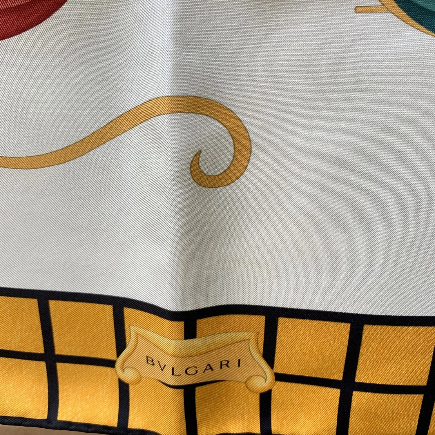 Bulgari Bvlgari Vintage Yellow Silk Scarf Gondola Boats