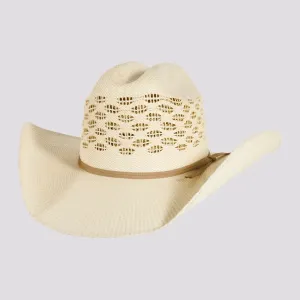 Cal | Mens Vented Crown Woven Bangora Straw Cowboy Hat