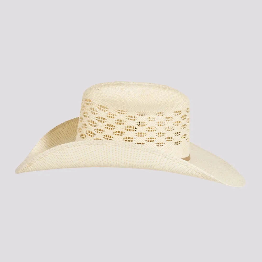 Cal | Mens Vented Crown Woven Bangora Straw Cowboy Hat