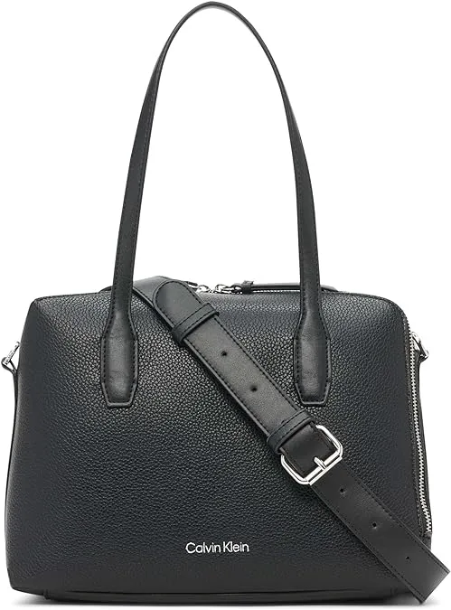 Calvin Klein Brenda Zip Bag, Black Silver