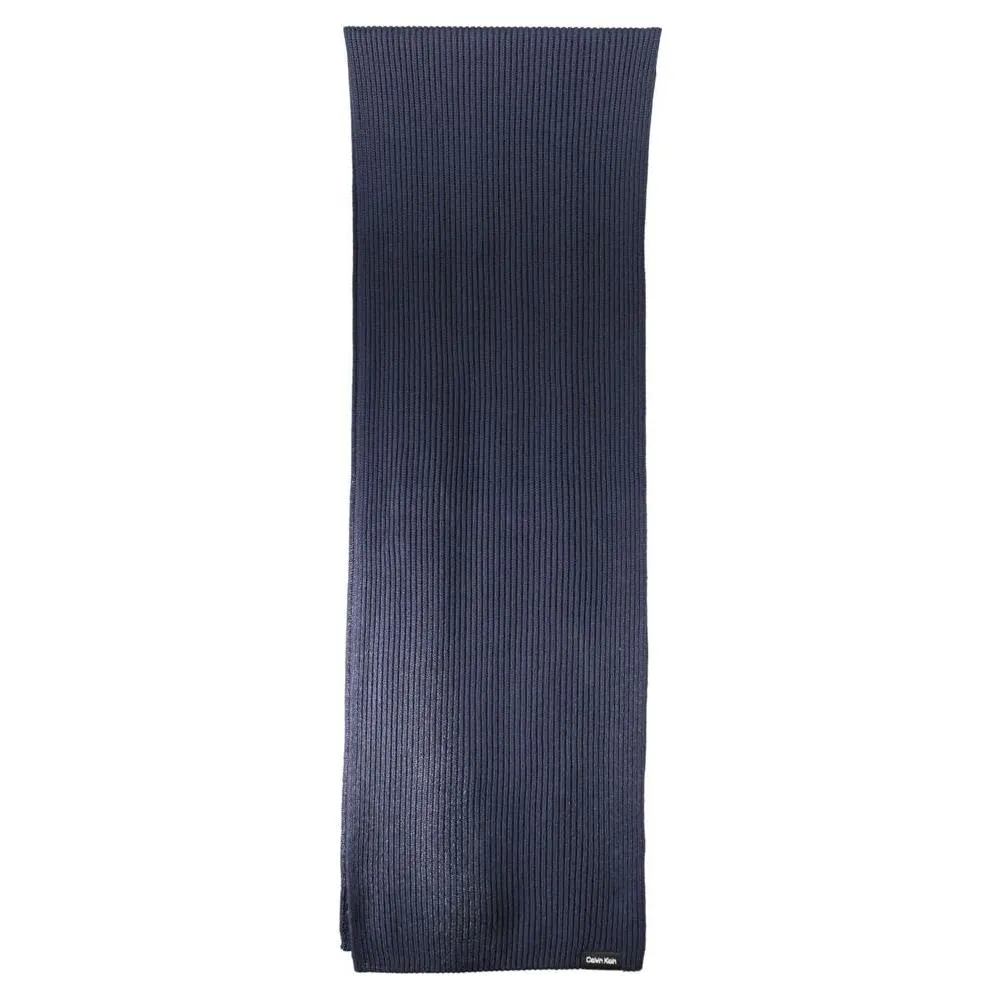 Calvin Klein Elegant Blue Cotton Cashmere Scarf