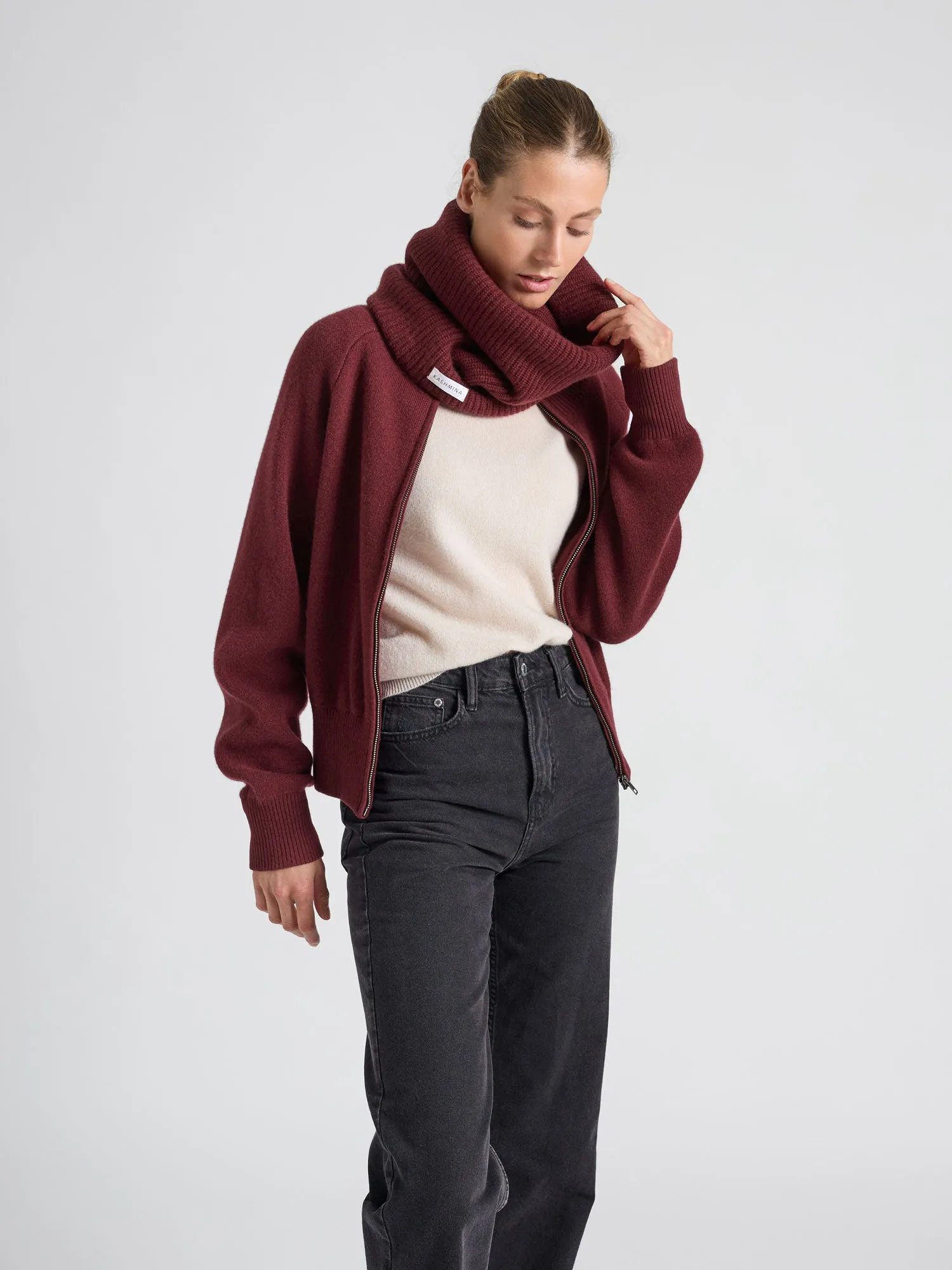 Cashmere snood "Erika" - Bordeaux