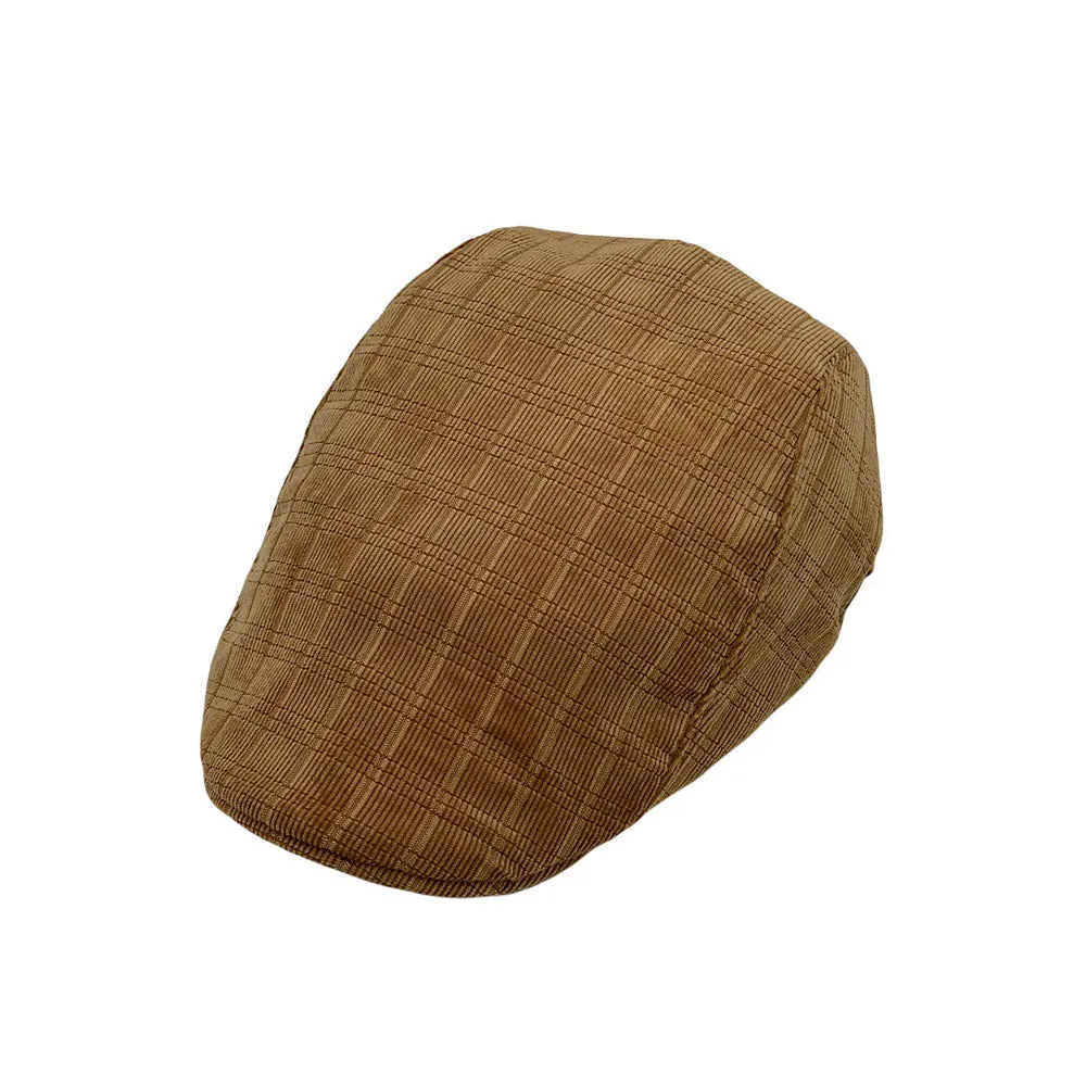 Check Pattern Warm Newsboy Cap Flat Cap Ivy Gatsby Golf Cabbie Hat Adjustable Hunting Hat LD31553