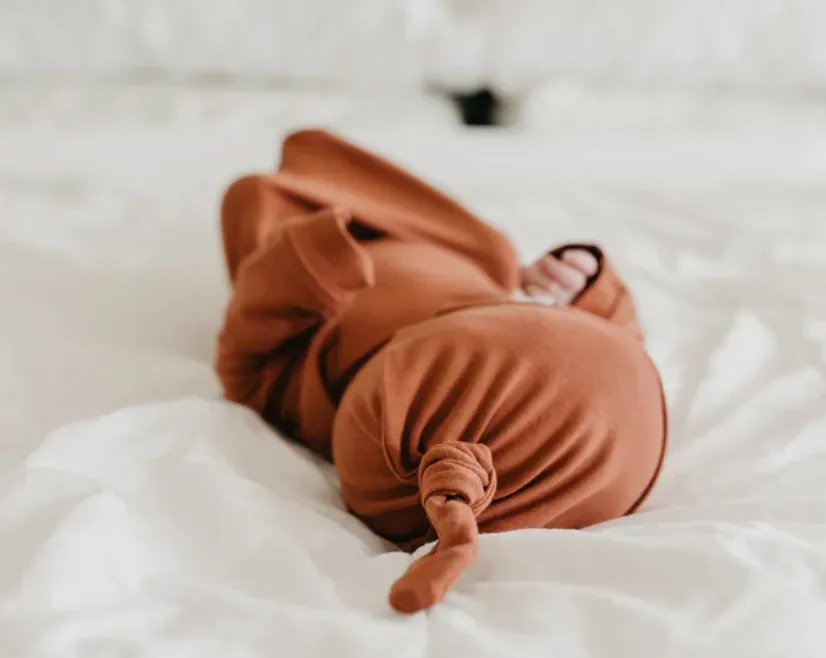 Copper Pearl - Newborn Top Knot Hat in Moab