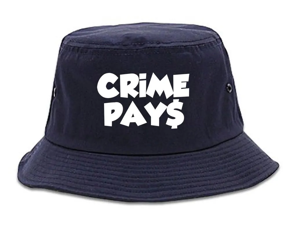 Crime Pays Bubble Letters Money Sign Bucket Hat