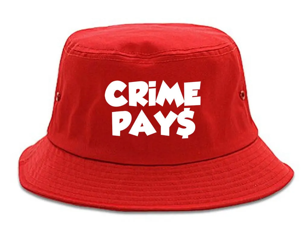 Crime Pays Bubble Letters Money Sign Bucket Hat