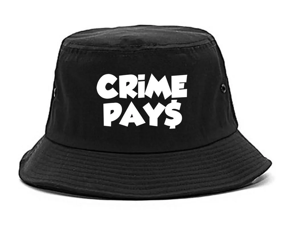 Crime Pays Bubble Letters Money Sign Bucket Hat