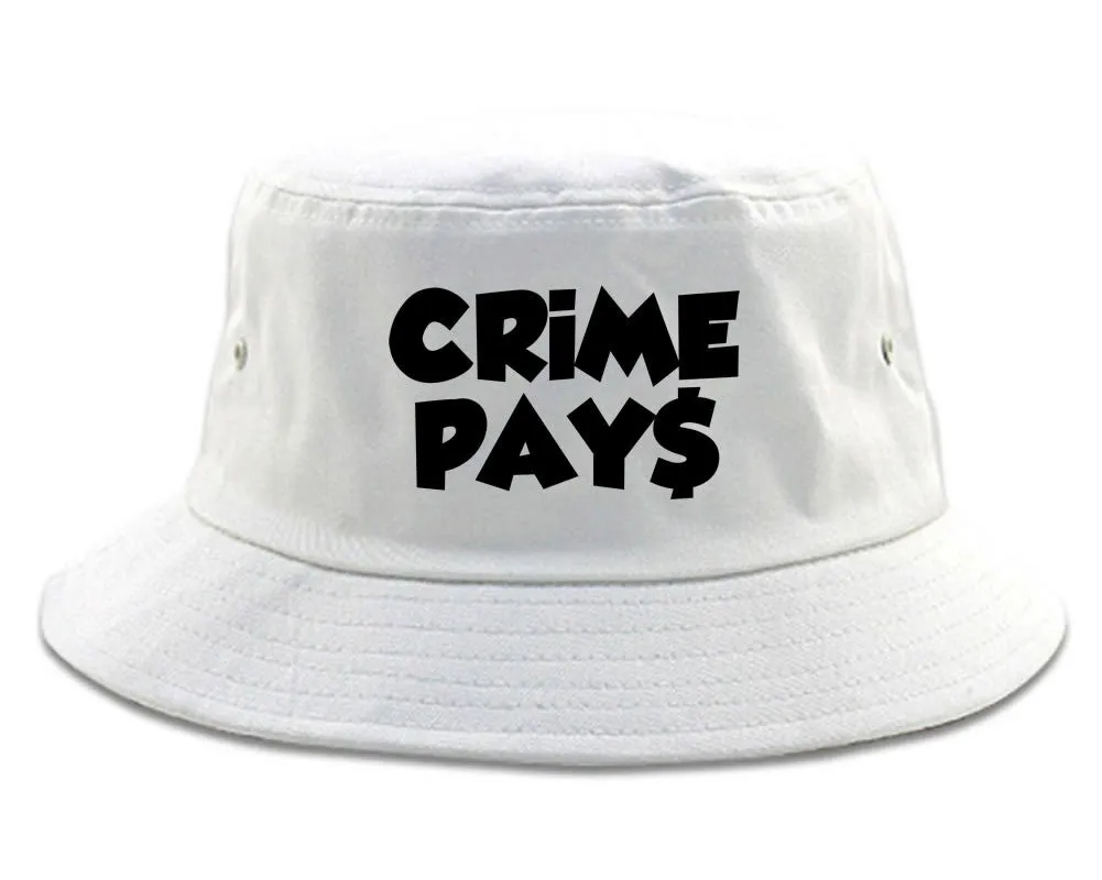 Crime Pays Bubble Letters Money Sign Bucket Hat