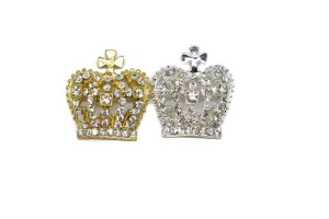 Crown Rhinestone Brooch 1.50" x 1.25"- 1 Piece