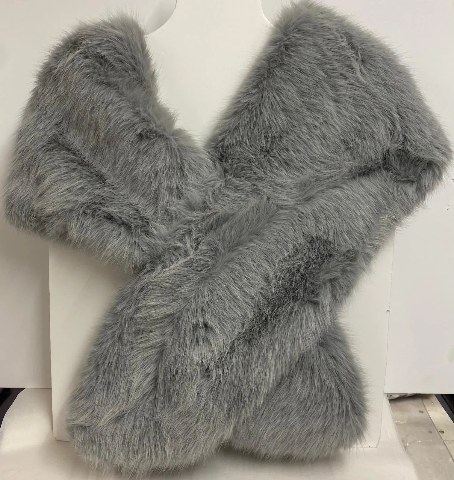 Faux Fur Stole - Grey