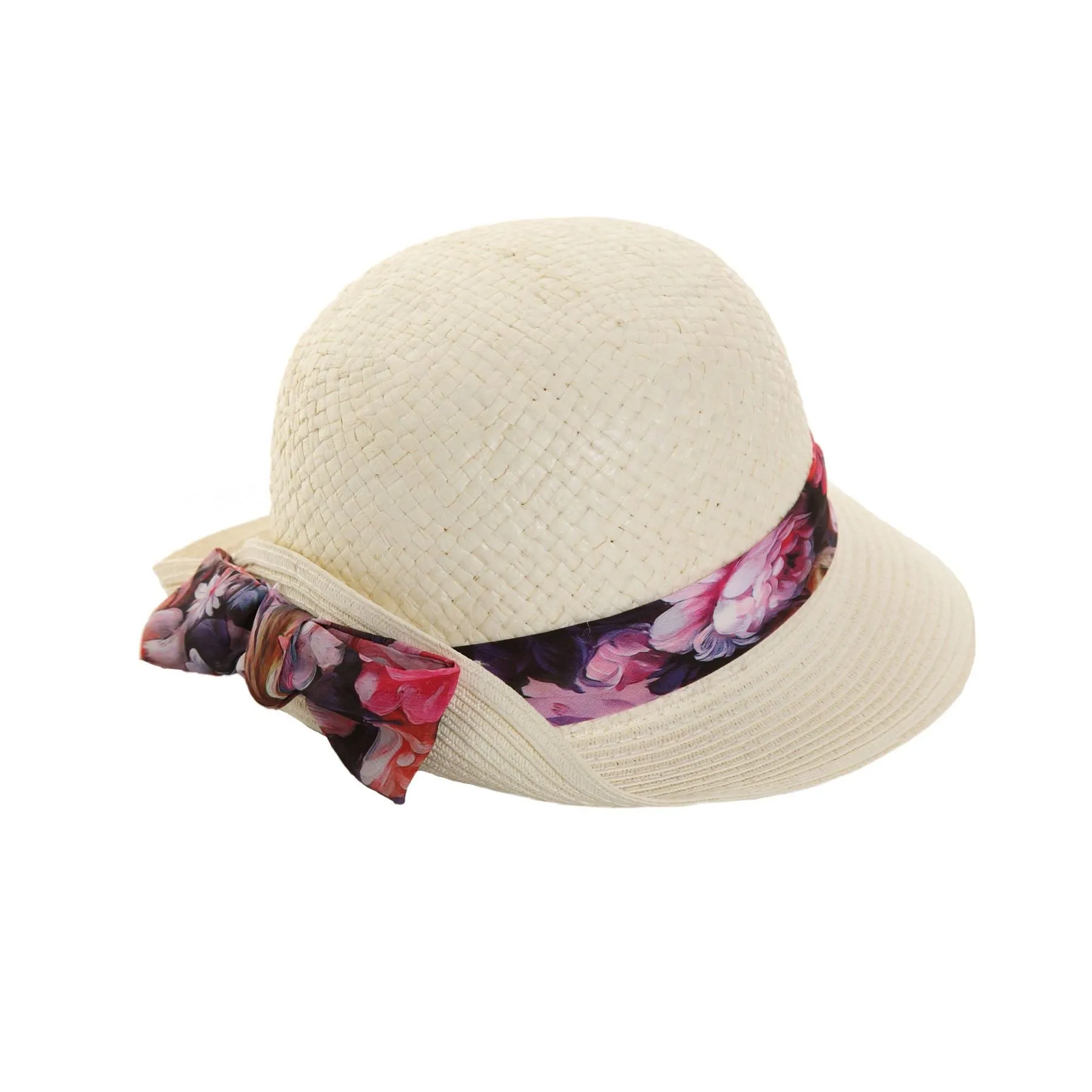 Hazy Blue STRAW CLOCHE Womens Hat