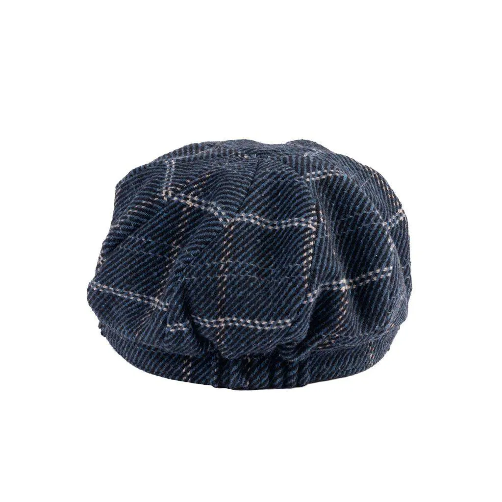 Herringbone Check Newsboy Cap