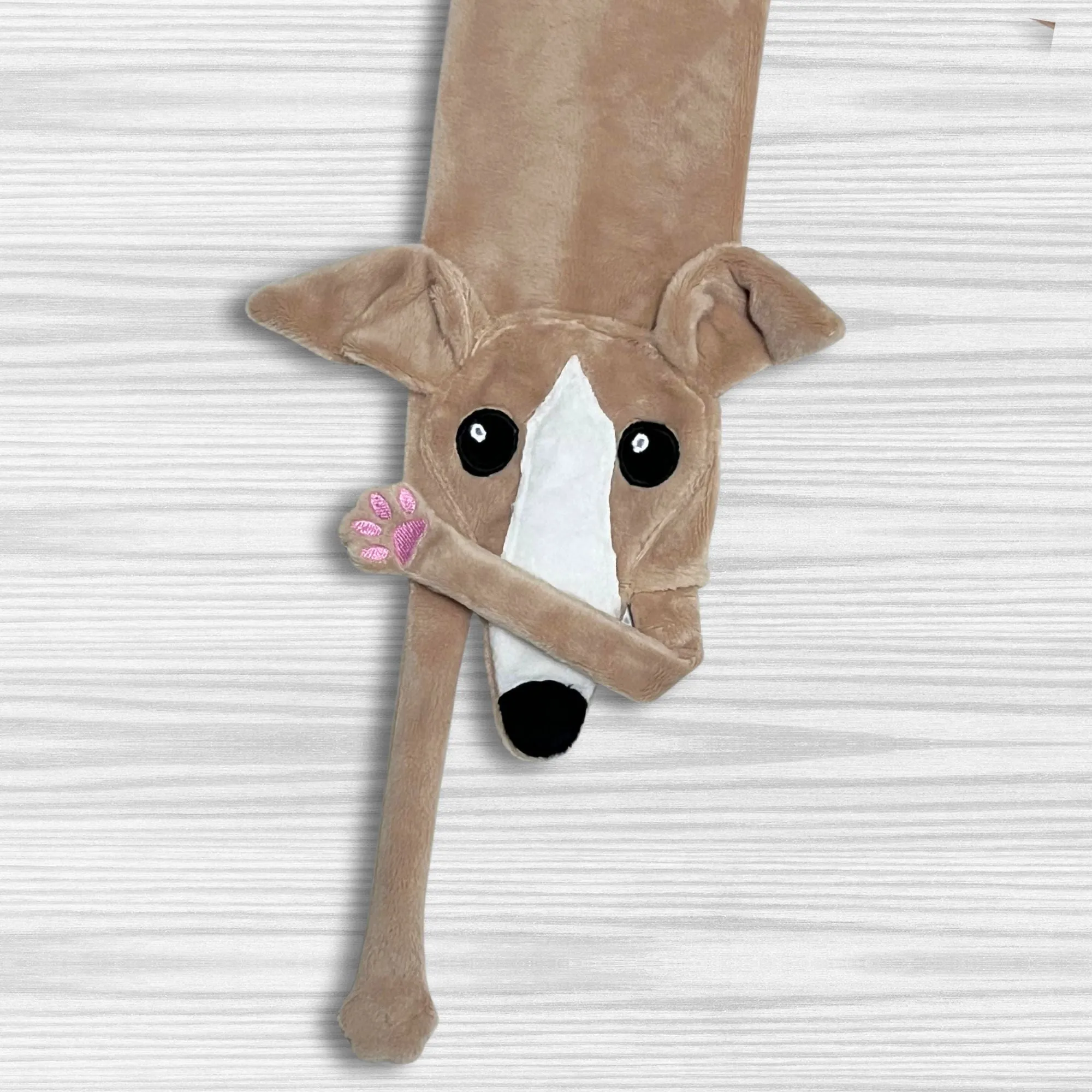 Houndie Cuddler Scarf Greyhound Whippet Tan with Blaze