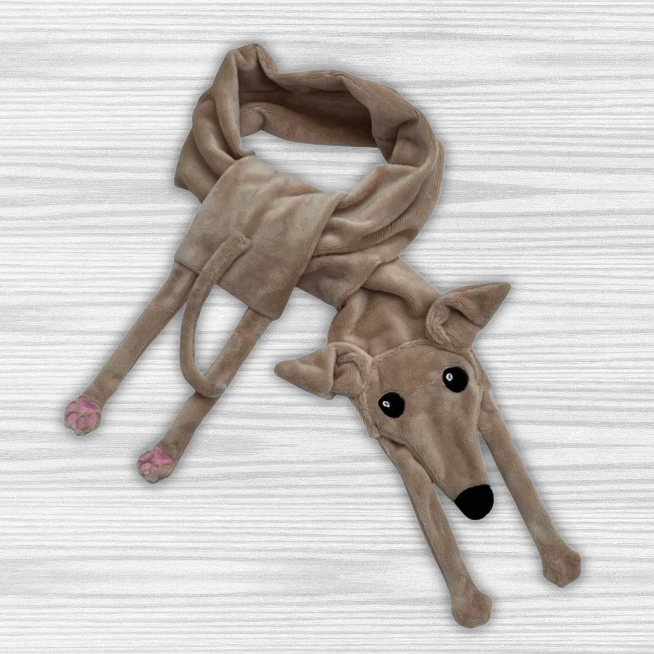 Houndie Cuddler Scarf Greyhound Whippet Tan