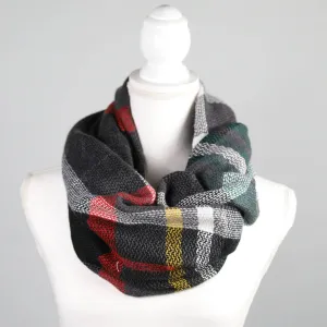 Infinity Scarf Charcoal Red Green