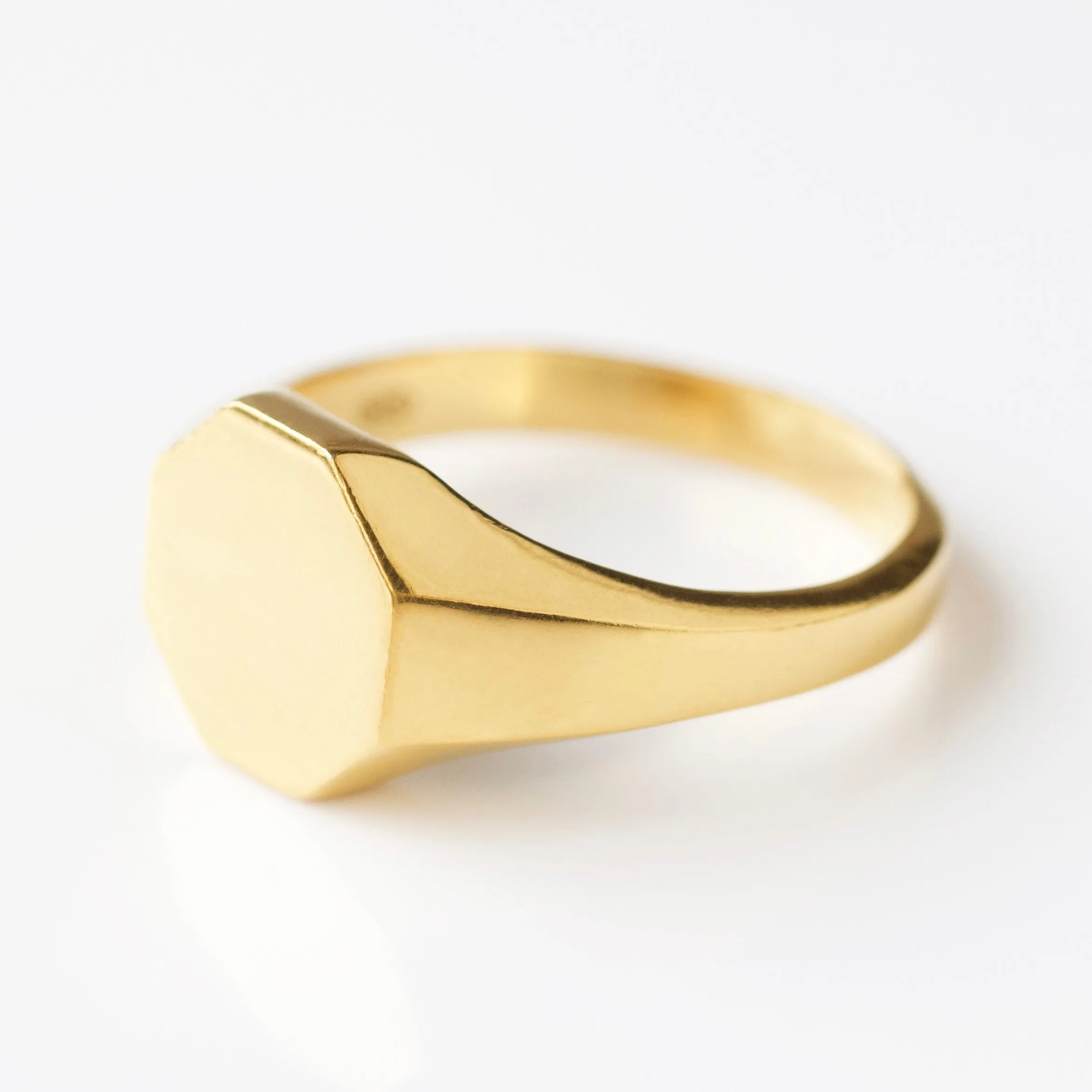 Mens Hexagon Signet Ring