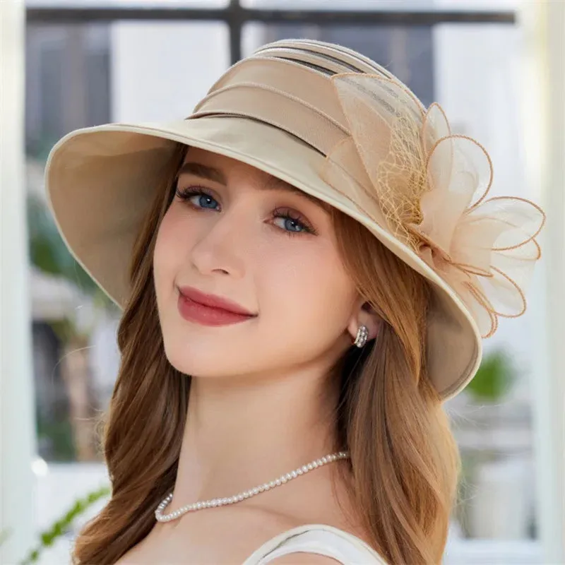 Mesh Summer Flower Basin Sun Hat - New Style