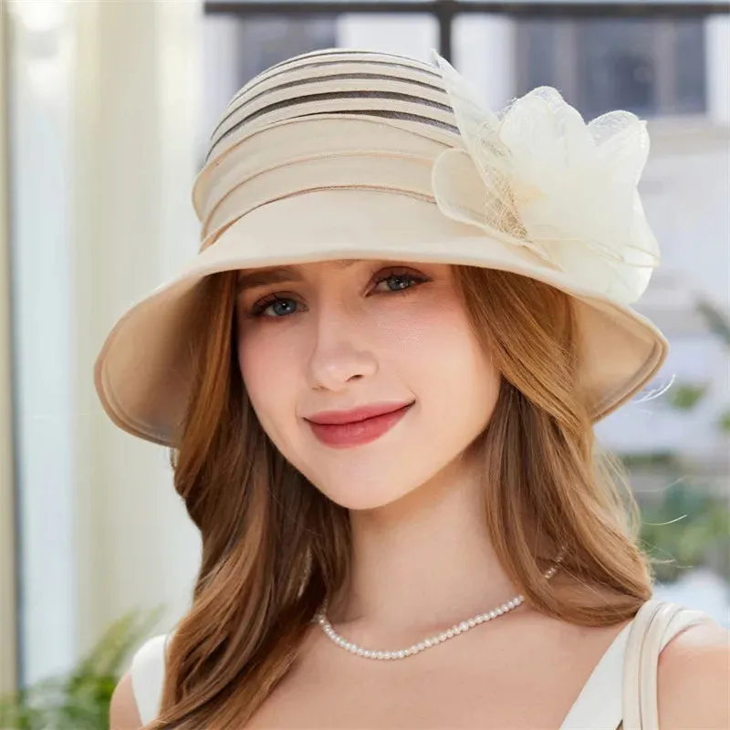 Mesh Summer Flower Basin Sun Hat - New Style