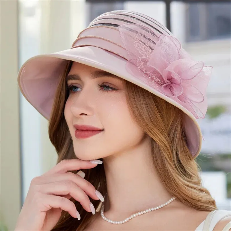 Mesh Summer Flower Basin Sun Hat - New Style