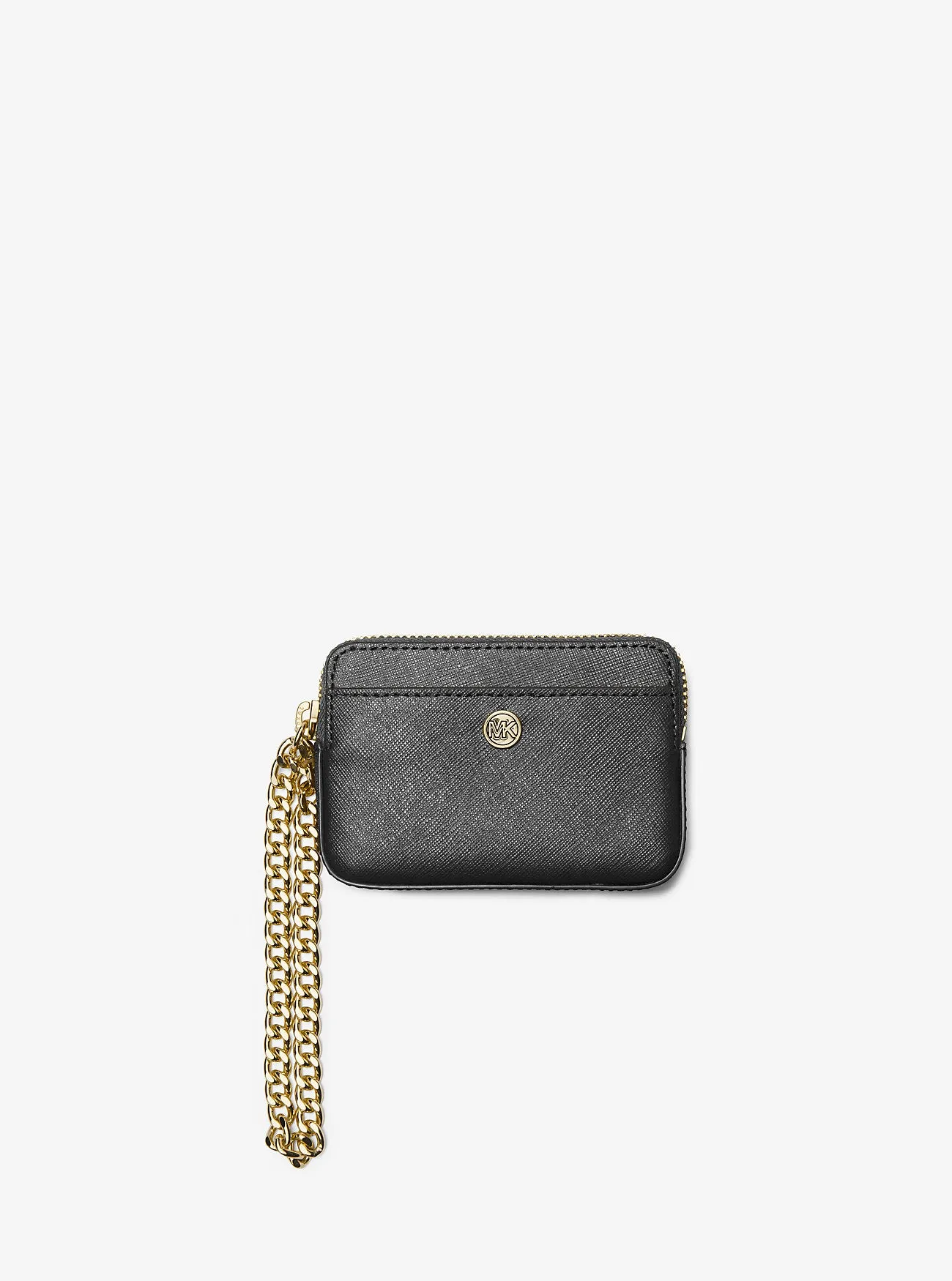 Michael Kors Medium Saffiano Leather Card Bag with Chain, Black