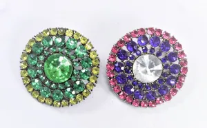 Multi-Color  Rhinestone Connector| Yellow Green Rhinestone Connector| Pink Purple Rhinestone Gemstone Slider | Colorful Slider With Gemstone