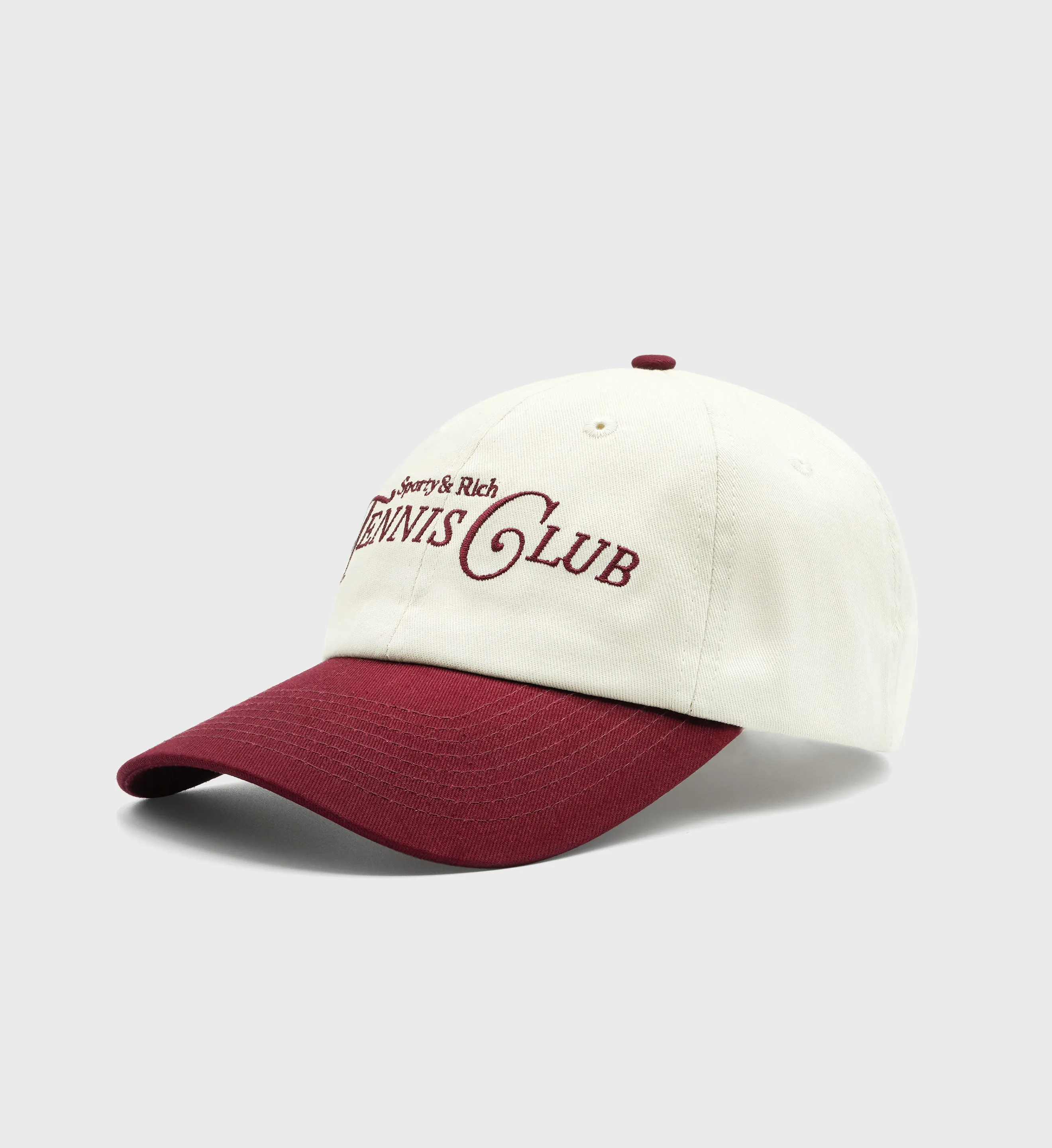 Rizzoli Tennis Hat - Off White with Merlot Trim