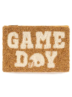 Shiraleah Helmet "Game Day" Beaded Zip Pouch, Gold