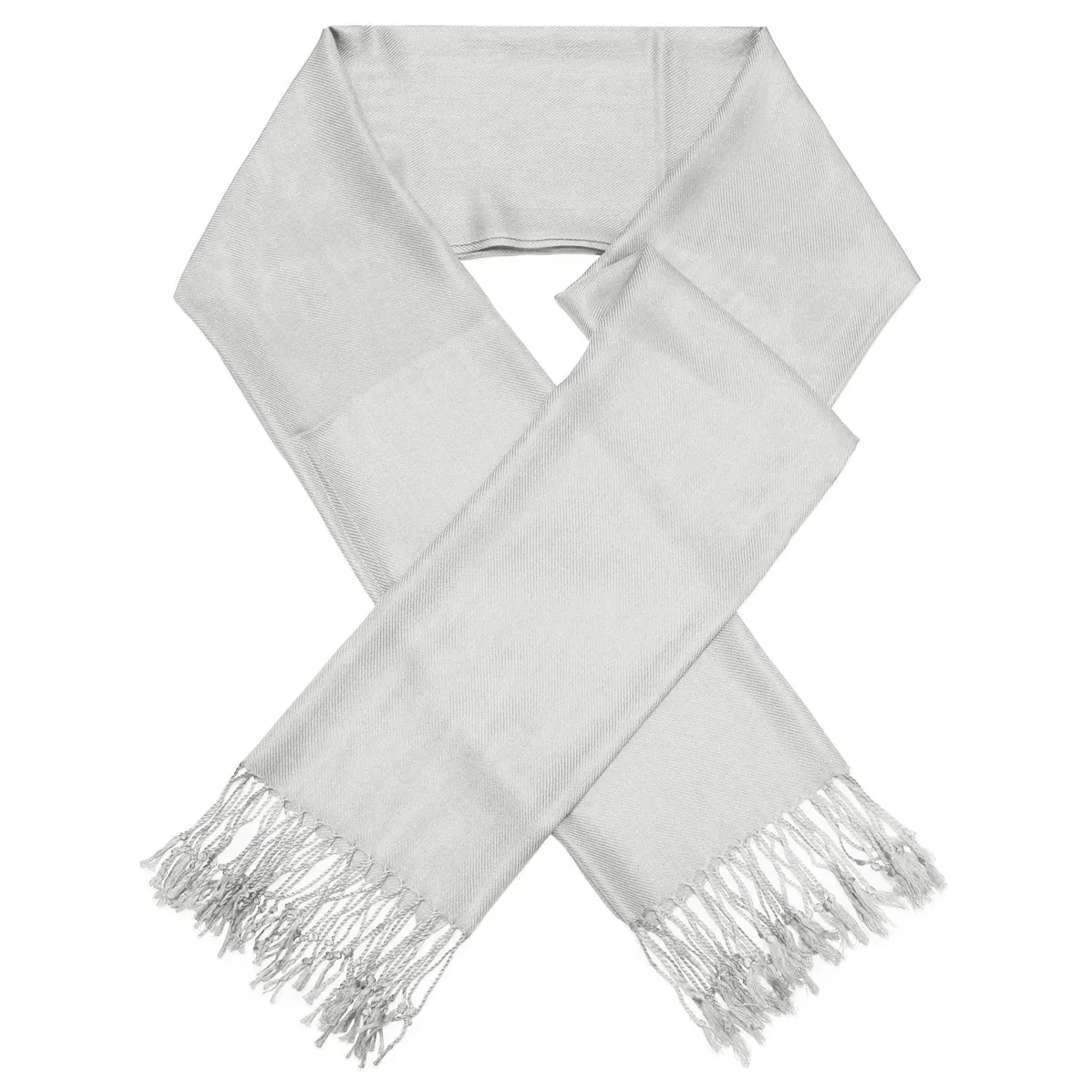 Solid Silver Pashmina Scarves