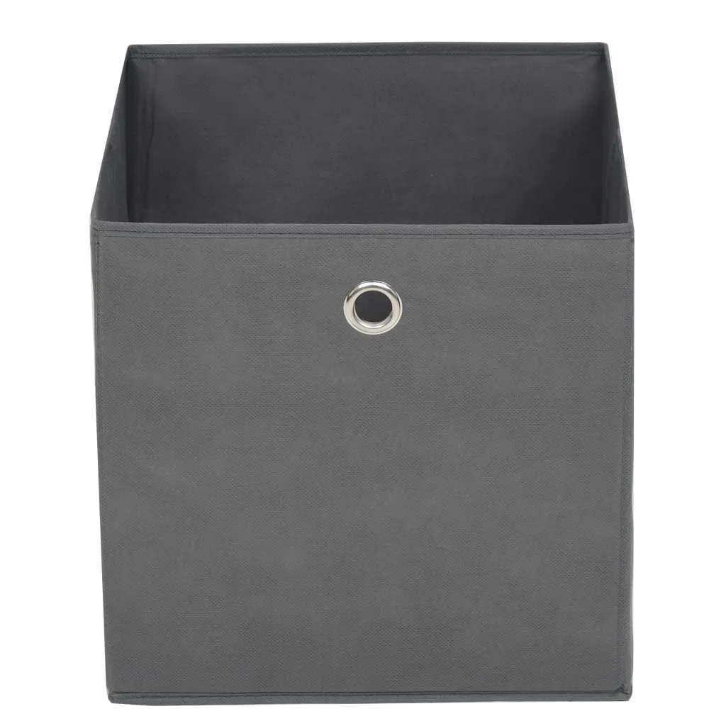 Storage Boxes 10 pcs Non-woven Fabric 28x28x28 cm Grey