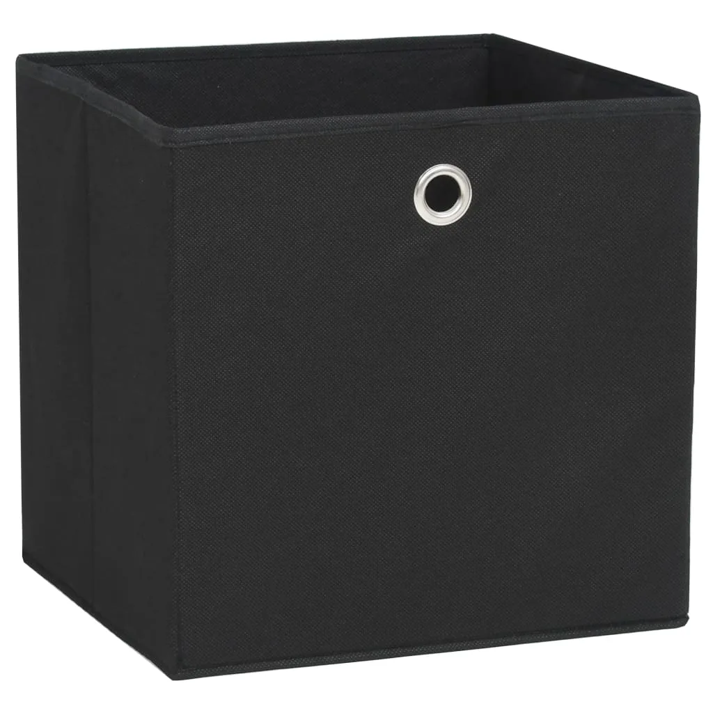 Storage Boxes 4 pcs Non-woven Fabric 28x28x28 cm Black