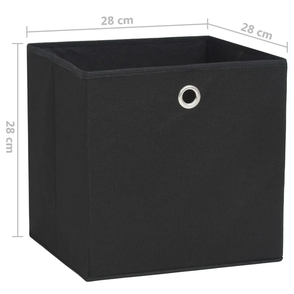 Storage Boxes 4 pcs Non-woven Fabric 28x28x28 cm Black