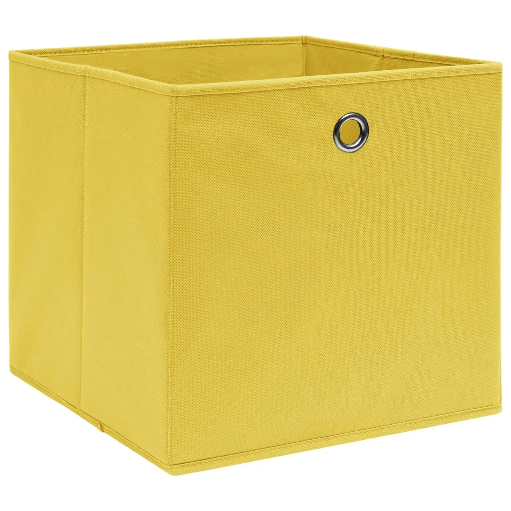 Storage Boxes 4 pcs Non-woven Fabric 28x28x28 cm Yellow