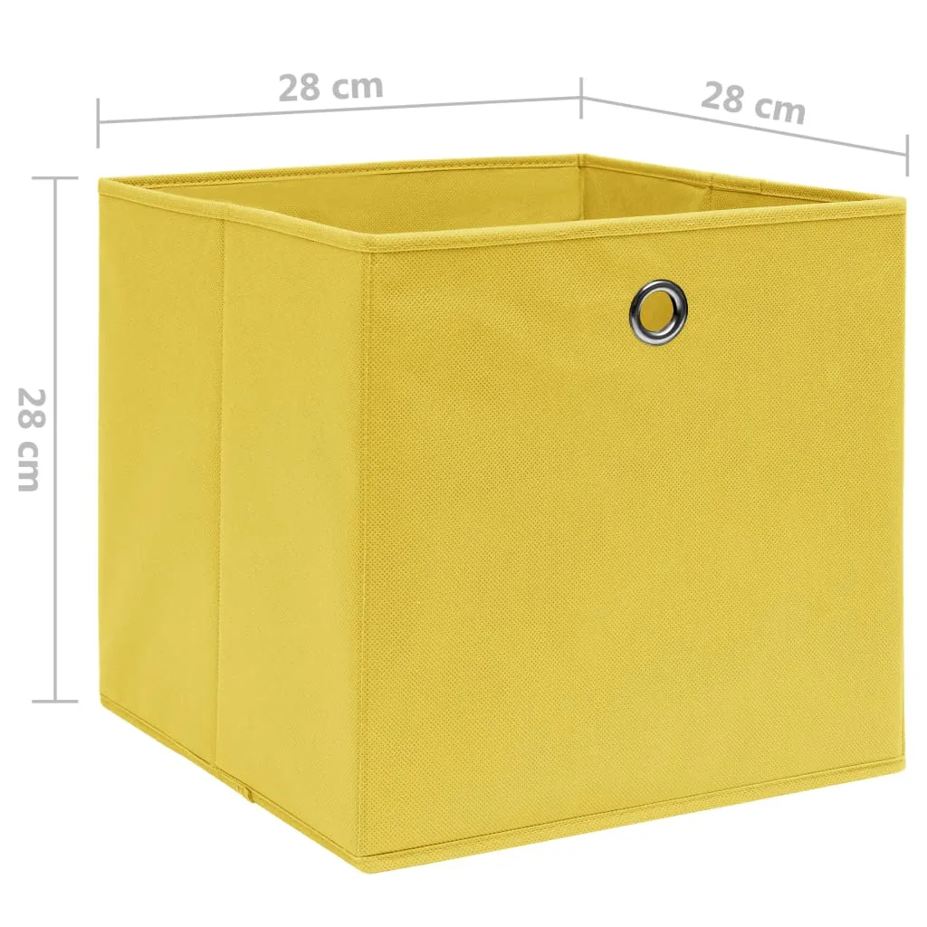 Storage Boxes 4 pcs Non-woven Fabric 28x28x28 cm Yellow