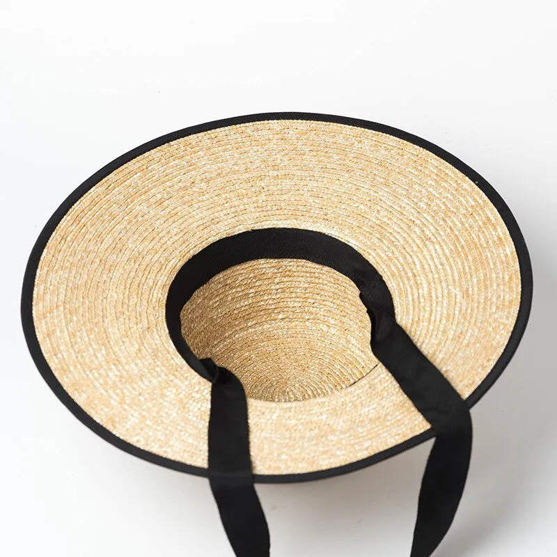 Sun Hat with Tie And Red or Black Ribbon