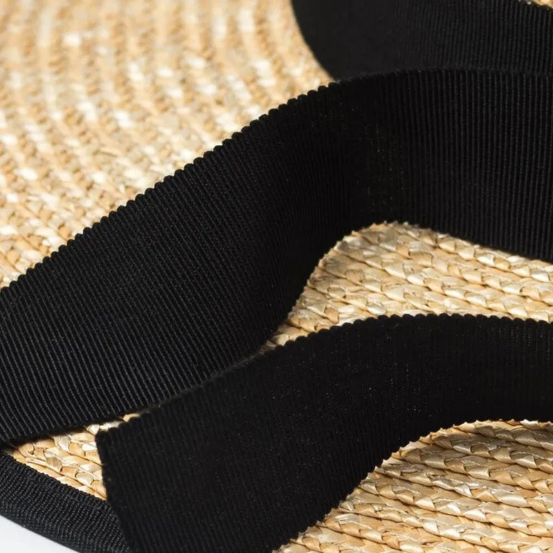 Sun Hat with Tie And Red or Black Ribbon