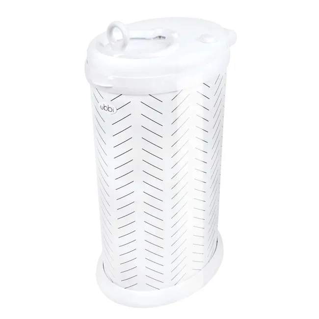 Ubbi Eco-Friendly Stainless Diaper Pail - Herringbone