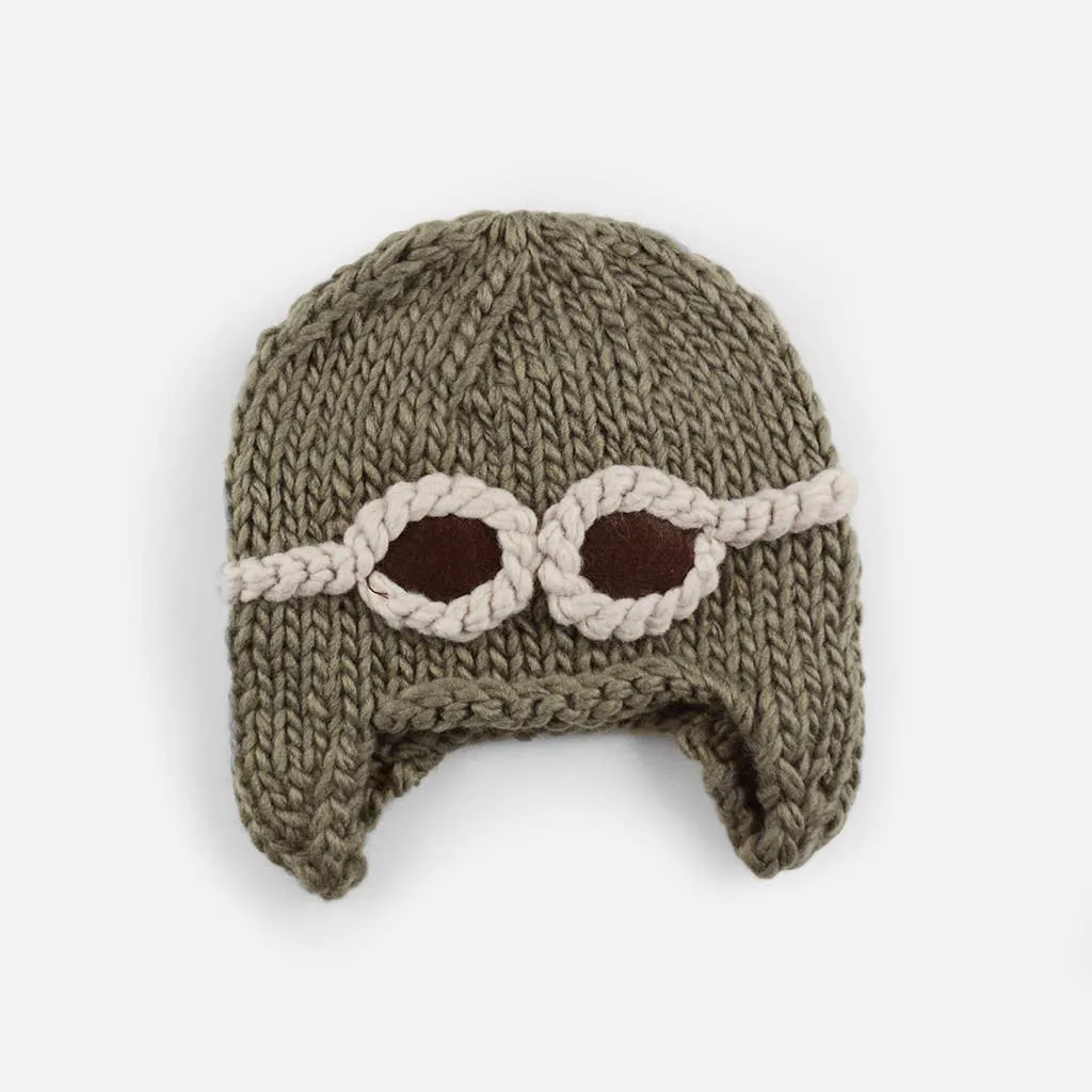 Wilbur Aviator | Acrylic Hand Knit Kids & Baby Hat