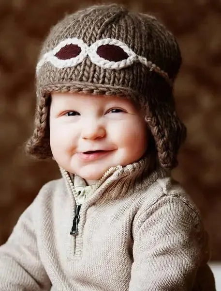 Wilbur Aviator | Acrylic Hand Knit Kids & Baby Hat