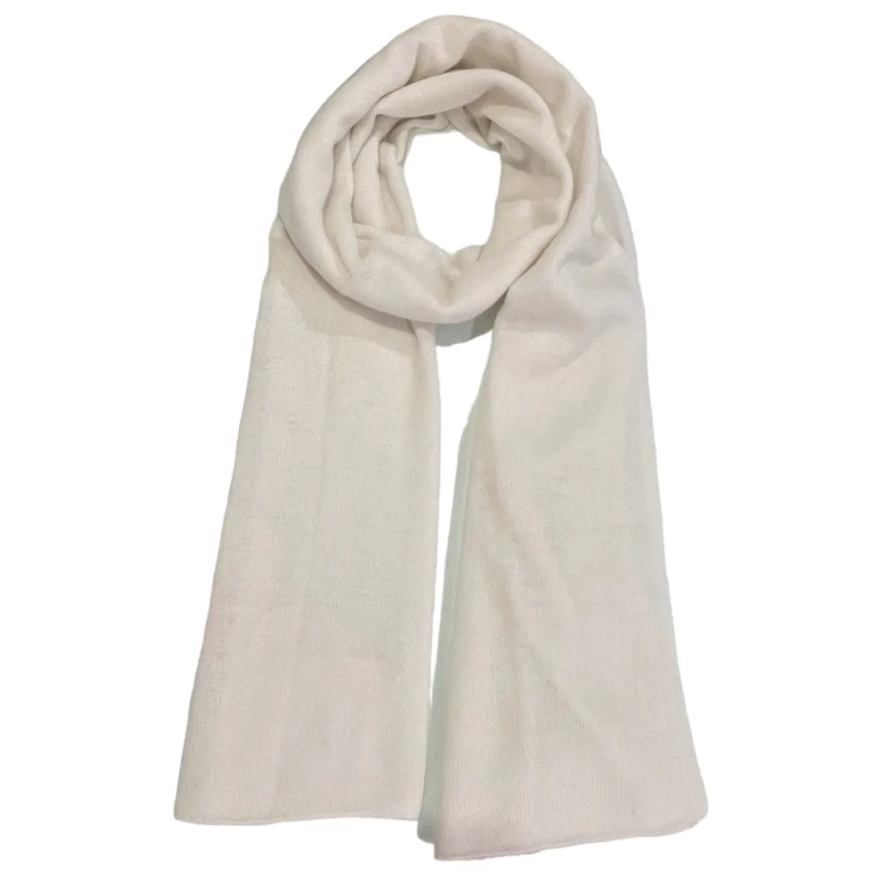 Winter White Cashmere Travel Wrap / Scarf