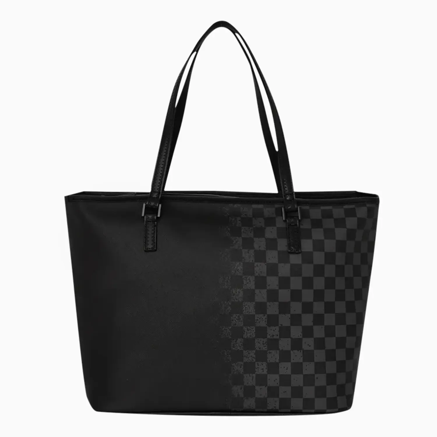 Women's Spritz Grey Check Tote Hand Bag